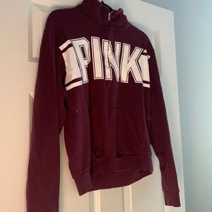 Maroon PINK quarter zip sweatshirt